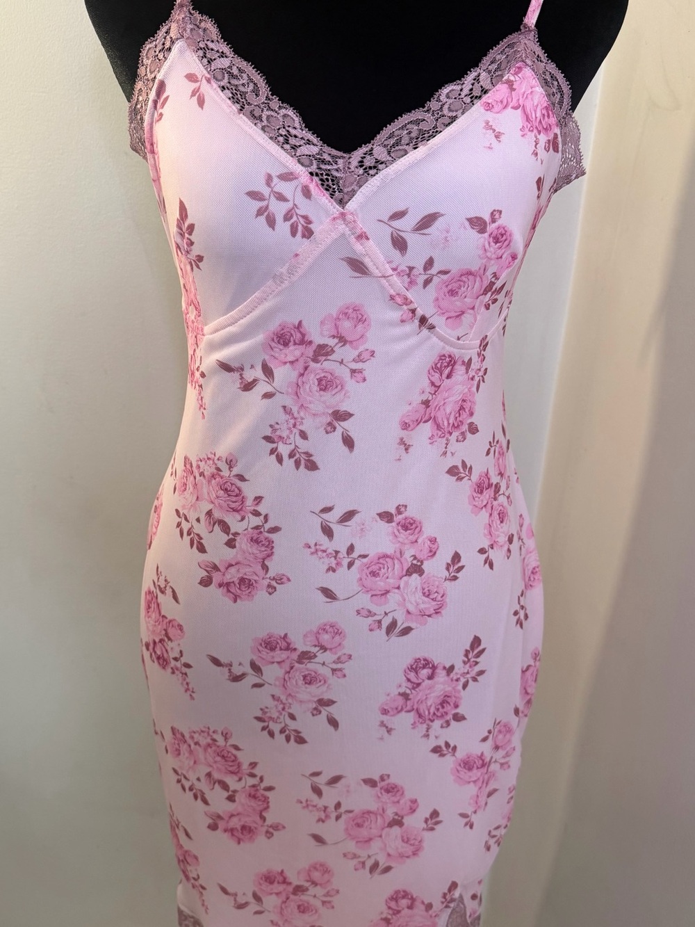 Wild Fable Pink Floral Lace-Trim Slip